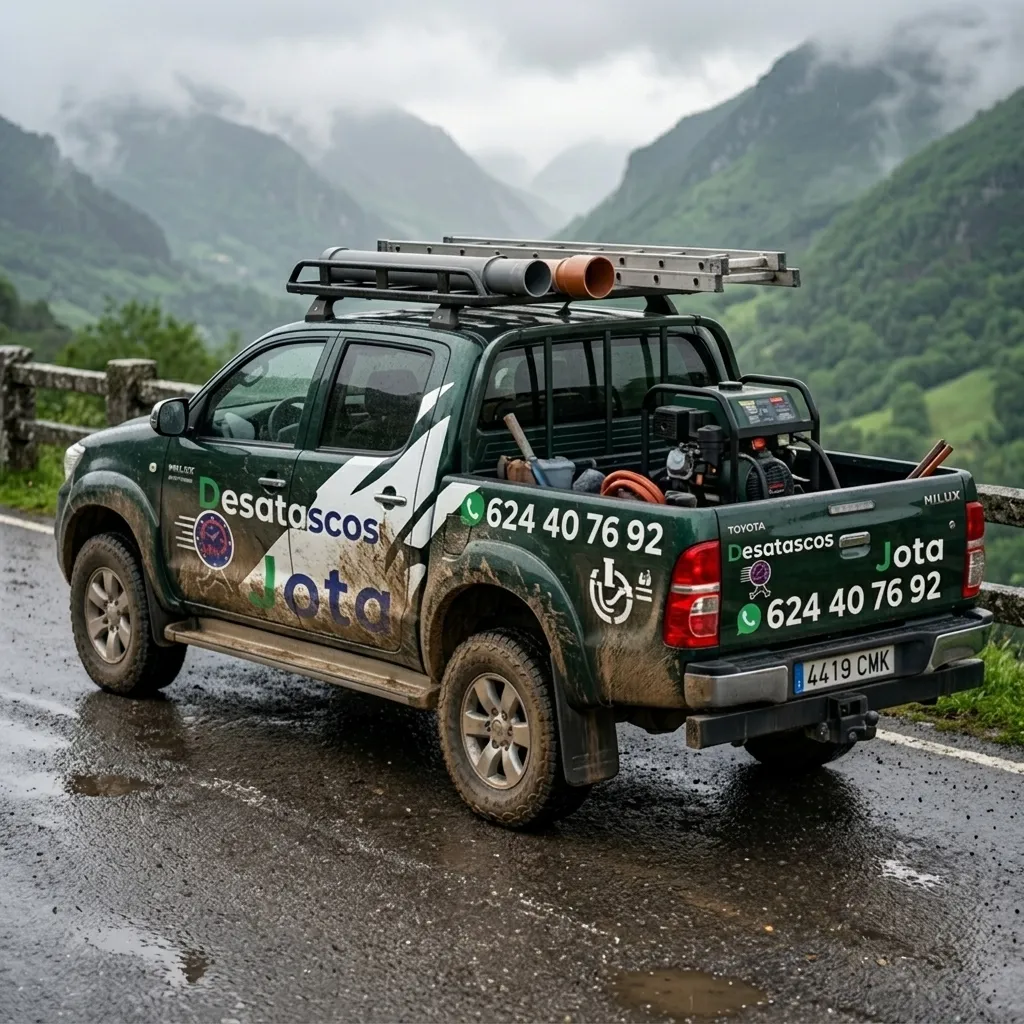 Vehículo 4x4 de desatascos para limpieza y desatascos de tuberías en Santander